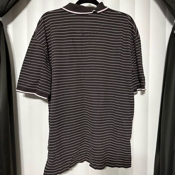 Timberland black/white striped polo style shirt sleeve top - Picture 4 of 5